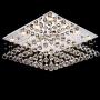 7PM Modern Square K9 Crystal Chandelier Contemporary Elegant Ceiling Light Fixture Flush Mount for Living Room Bedroom Dining Room Kitchen Island W24'' x H13 16 Lights