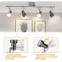 Depuley Modern Track Lighting Kit, 4-Light Flush Mount Directional Track Lights for Kitchen, Foldable Ceiling Spots Light for Living Room/Hallway/Bedroom/Kitchen, Swing Arms