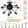 Semi Flush Mount Ceiling Light with 8 Light, Modern Black Sputnik Chandelier with E26 Base, Industrial Vintage Ceiling Lamp Fixture for Bedroom Kitchen Entryway Hallway Semi Flush Mount Ceiling Light with 8 Light, Modern Black Sputnik Chandelier with E26 Base, Industrial Vintage Ceiling Lamp Fixture for Bedroom Kitchen Entryway Hallway