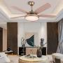 TFCFL 52'' Tropicalfan Ceiling Fan Chandelier with Remote Control and 5 Reversible Blades LED Dimmable Fan Modern and Simple Light Dimmable Timing for Home Decoration Living Room Bedroom,Champagne Gold