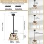 bgLight Rustic Farmhouse Pendant Light, Industrial Metal Mini Ceiling Light Trapezoidal Shape Island Hanging Chandelier for Kitchen, Dining Table, Living Room, Entryway, Hallway- Rustic Brown