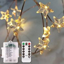 ADAINA Outdoor Battery Operated String Lights,8 Model Remote Dimmer Timer Waterproof 40 LEDs,14Ft Rope Twinkling Lights for Bedroom,Wedding,Party,Christmas Day Home Decoration by (1 Set/Warm White)