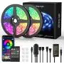 Light Strip, Color Changing Lights with Remote and Bluetooth Controller Sync to Music Apply for Shop Room, Bedroom, Kitchen, Bar, Home