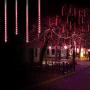 VMANOO LED Outdoor Lights 8 Tube Meteor Shower Rain Lights Solar Powered Icicle Raindrop Snow Falling Lights Cascading Lighting for Garden Outdoor Patio Holiday Party Halloween Decoration Red