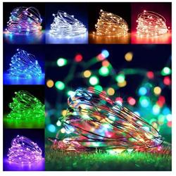 YoTelim LED Fairy Lights Battery Operated Outdoor 33Ft 100 LED String Lights with Remote, 16 Color Changing Lights Twinkle Firefly Lights for Bedroom Party Wedding Christmas, Patio