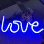 Fancci Blue Love Neon Sign, Decorative Neon Signs for Wall Decor, Cute Neon Light Sign, USB/Battery Love Led Signs Neon Lights for Bedroom, Kids Room, Party, Christmas, New Year Decor (Blue)