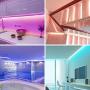 50FT LED Strip Lights,RGB LED Strip Lights,5050 Color Changing LED Lights Strip，Bluetooth led Strip Lights with App & Remote Control，Smart Music sync Led Lights for Bedroom Party Home Decoration