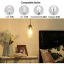 DEWENWILS Pendant Lights Plug in, Water Ripple Glass Shade, Plug in Hanging Light Fixture for Kitchen Island, Living Room, Bedroom, Dinning Hall, 15FT Brushed Nickel Cord with On/Off Switch