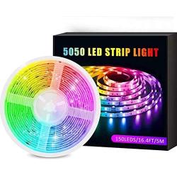 LED Strip Lights, BEACON Color Changing Rope Lights 16.4ft SMD 5050 RGB 300LEDs Light Strips with Flexible Strip Light, IP65, IR Remote Controller and 12V Power Supply for Bedroom, Decoration