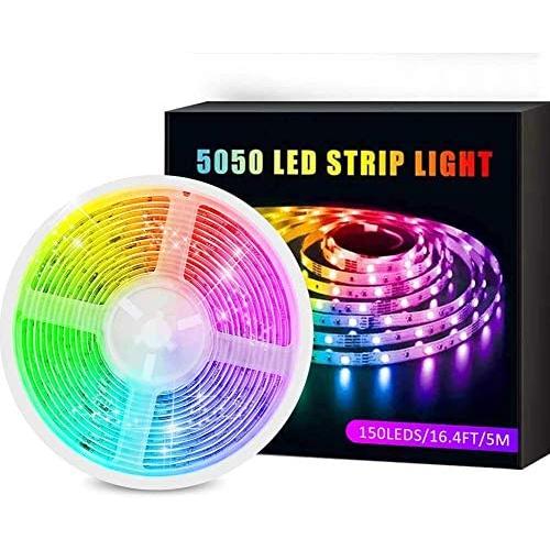 LED Strip Lights, BEACON Color Changing Rope Lights 16.4ft SMD 5050 RGB 300LEDs Light Strips with Flexible Strip Light, IP65, IR Remote Controller and 12V Power Supply for Bedroom, Decoration