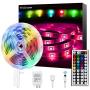 Ksipze Led Strip Lights 16ft RGB Color Changing with 44 Keys Remote for Home Bedroom Kitchen