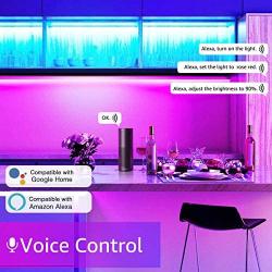 Olafus 65ft Smart RGB LED Strip Lights Kit, Music Synch WiFi Tape Lights with Remote, 24V 20m Strip with 600 LEDs 5050, Dimmable Color Changing Lighting Strips, Compatible with Alexa, Google Assistant
