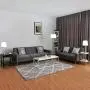 Tangkula Lamp Set 3-Piece Modern Home Living Room Bedroom Chrome Finish Lamps, Floor Lamp and Table Lamps Set with Soft Pleated White Fabric Shades (Chrome)