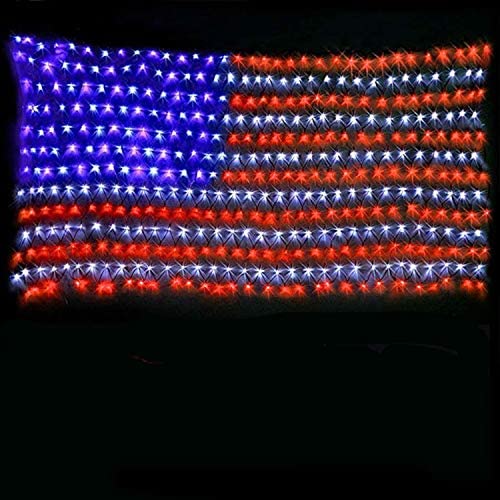 American Flag Lights with 420 Super Bright LEDs,KAZOKU Waterproof Led Flag Net Light of The United States for Yard,Garden Decoration, Festival, Holiday, Party Decoration,Christmas Decorations