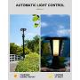 Outdoor Solar Post Lights , 3000K Solar Power LED Exterior Post Lantern with 3-Inch Pier Mount Base (Warm Light)