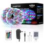 Daybetter 3528 Led Strip Lights Color Changing with 24 Key Remote and Power Supply( 2 Rolls of 16.4ft )