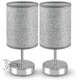 Bedside Lamps, MOICO 3-Way Dimmable Touch Table Lamps with Linen Fabric Shade, Modern Nightstand Lamps for Bedroom, Living Room, Kids Room, Office, College Dorm, Set of 2