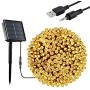 Solar String Lights Outdoor, 72ft 200 LED Christmas Fairy String Lights Solar and USB Powered, OxyLED 8 Modes Decorative String Lights for Home, Garden, Patio, Wedding, Party (Warm White)