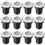 LEDVIE LED Landscape Lights, 12 Pack 7W LED Ground Lights Low Voltage In Ground Well Lights Pathway Lights Warm White, Waterproof Low Voltage Landscape Lighting for Driveway, Deck, Step, Garden Lights