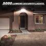 LeiDrial 5000LM LED Security Lights Motion Sensor Light Outdoor 46W Super Bright Flood Light Waterproof IP65 6000K with ETL 3 Head Motion Detected for Garage Yard Porch Farm Garden - AC Powered