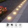Solar Ground Lights, Disk Lights Solar Powered - 8 Led, Outdoor in-ground Solar Lights for Landscape, Walkway, Lawn, Steps Decks, Pathway Yard Stairs Fences, LED lamp, Waterproof(8 Warm White)