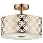 COTULIN Modern Gold Semi Flush Mount Ceiling Light,Ceiling Light Fixture with Round Drum Steel and Glass Shade for Dining Room,Hallway,Living Room,Bedroom