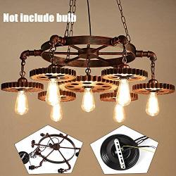 Industrial Metal Pendant Light Retro Iron Gear Chandelier Antique Metal Hanging Ceiling Light Fixture Classic Hanging Light for Dining Living Rooms Kitchen