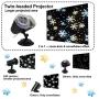 Snowflake Projector Lights, Christmas Rotating LED Snowfall Projection Lamp with Remote Control, Outdoor Waterproof Sparkling Landscape Decorative Lighting for Xmas Party Outdoor (Black)