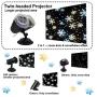 Snowflake Projector Lights, Christmas Rotating LED Snowfall Projection Lamp with Remote Control, Outdoor Waterproof Sparkling Landscape Decorative Lighting for Xmas Party Outdoor (Grey)