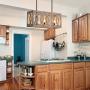 Vintage 3-Light Wood and Metal Farmhouse Pendant Light Fixture Kitchen Island Ceiling Lighting Chandelier (10555-3D)