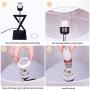 Geometrical Bedside Table Lamps Set of 2, 3-Color Bulbs Included Table Lamps Pack with Creamy Linen Lamp Shade Steady Metal Base, Nightlight Desk Lights Set for Living Room Bedroom Hotel - Shine Decor
