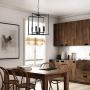 Lucidce 4 Lights Pendant Light Fixture Foyer Lighting , Black Kitchen Island Chandelier Farmhouse Light Fixture for Entry Dining Room Kitchen Island Lighting