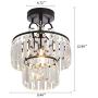 YYJLX Crystal Chandeliers Light Flush Mount Lighting Fixture with Ceiling Lamp for Hallway Bar Kitchen Dining Room Kids Room