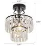 YYJLX Crystal Chandeliers Light Flush Mount Lighting Fixture with Ceiling Lamp for Hallway Bar Kitchen Dining Room Kids Room