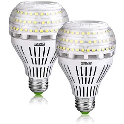 [Upgrade] 27W (250 Watt Equivalent) A21 Omni-Directional Ceramic LED Light Bulbs, 4000 Lumens, 5000K Daylight, E26 Medium Screw Base Floodlight Bulb, Home Lighting, Non-dimmable, SANSI (2 Pack)