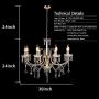 Crystal Chandeliers Lighting Fixture Ceiling Lights Fixture with Adjustable Height 9 Lights for Dining Room Chandelier, Corridor, Indoor, Modern Furniture for Living Room, Bedroom, Golden