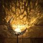 Homeimpro Garden Solar Lights Pathway Outdoor Moon Crackle Glass Globe Stake Metal Lights,Waterproof Warm White LED for Lawn,Patio or Courtyard (Bronze)