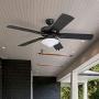 Honeywell Belmar Outdoor LED Ceiling Fan with LED Light, Waterproof, Damp-Rated, 52'' Dark Bronze