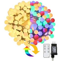 Led Globe String Lights, Upgraded 66ft 150 Leds Color Changing Christmas Lights with Remote, Plug in Waterproof Extendable Fairy Lights Decoration for Indoor Outdoor Wedding Birthday Party Xmas