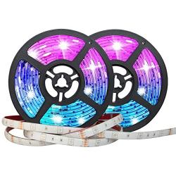 LED Strip Lights, 32.8ft 5050 RGB Color Changing LED Lights Strip with 44-Key IR Remote Controller, Strong 3M Adhesive and 12V Safety Power Supply, Ideal for Home Bedroom and Holiday Decoration