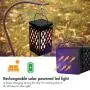 Solar Lanterns-Sunklly Hanging solar lights color changing & fixed 9 Modes Waterproof Hanging Lanterns Outdoor Dancing Lights Flickering Flame Lanterns Decoration for Garden Patio Yard Pathway(2 PACK)