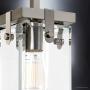 Luxury Modern Farmhouse Pendant Light, Small Size: 11.875''H x 6.5''W, with Industrial Chic Style Elements, Brushed Nickel Finish and Clear Shade, UHP2447 from The Bristol Collection by Urban Ambiance