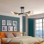Miduxiy Sputnik Chandelier Modern Black Lighting Fixtures Ceiling Pendant Light 6 Lights for Kitchen Farmhouse Bedroom Dining Room