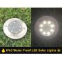 Stainless Steel Outdoor Ground Solar LED Lights Pack of 8 - Disk Waterproof with 8 White LED Solar Powered for Pathway, Landscape and Patio Lighting - Ground Disk for Sidewalk and Garden Decorations