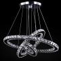 Crystal Chandelier, 27.5'' x 19.6'' x 11.8'' Dining Room Living Room Modern LED Ceiling Pendant Light Contemporary 3 Rings Adjustable Stainless Steel Lighting Fixtures (3r Cool White)