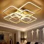 LED Ceiling Light Fixture With Remote Control,Chandelier Modern Acrylic Lighting Flush Mount Lamp 8 Heads for Dining Room Bedroom Square Kitchen Light Fixtures,Dimmable Light Color Changeable (White)