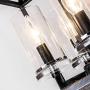 Industrial Metal Modern Lanten Chandelier Lighting Fixture 4 Clear Glass Shades for Dining Room, Kitchen, Living Room