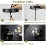 DLLT Industrial Pendant Light, Metal Pendant Light Fixture, E26 Adjustable Black Ceiling Hanging Fixture Lighting for Kitchen, Dining Room, Restaurant, Warehouse