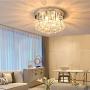 Modern Crystal Chandeliers Lighting Flush Mount LED Ceiling Light Fixture 5 Lights G9 Pendant Chandelier Diameter 15.7'' for Living Room Hallway Dining Room Bedroom (15.7in Transparent)