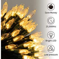 Christmas String Lights Outdoor 110 Feet 300 Led Twinkle Lights with 8 Modes Extendable Mini Fairy Lights Plug in for Indoor Xmas Trees Wedding Decor, Warm White